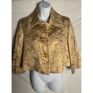 Talbots Collection Petites Gold Brocade Jacket Women’s 10 Metallic Blazer